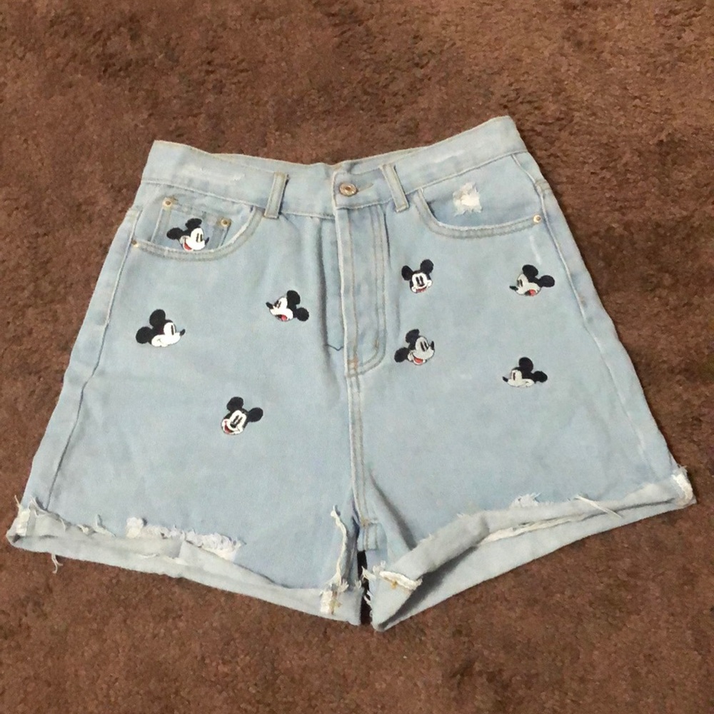 Mickey Mouse high waisted shorts.